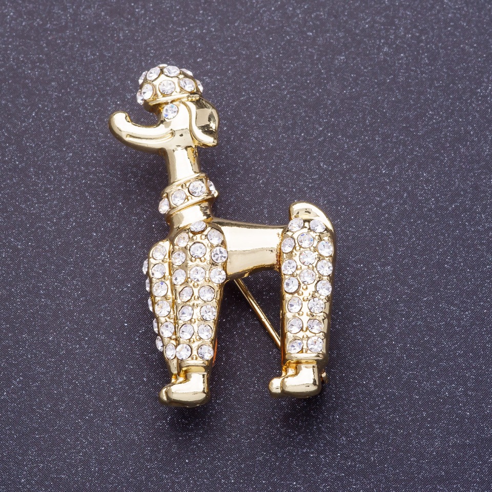 סיכת «פודל מלכותי» 2×4 ס״מ צבע המתכת זהב לימוני