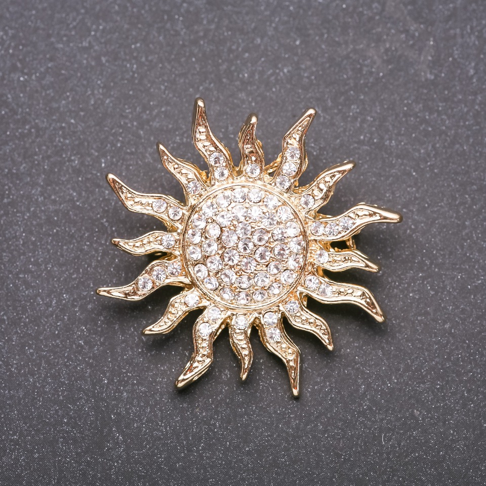 סיכה שמש ההדגש מתכת צהובה 45×45 מ״מ