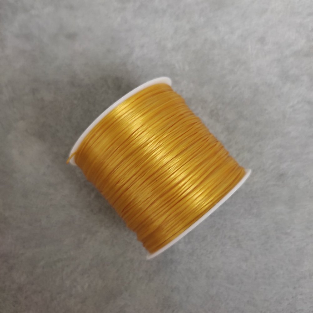 גומי אלסטי לסריגה וליצירה — ספולה צהובה, אורך 30 מ׳ +