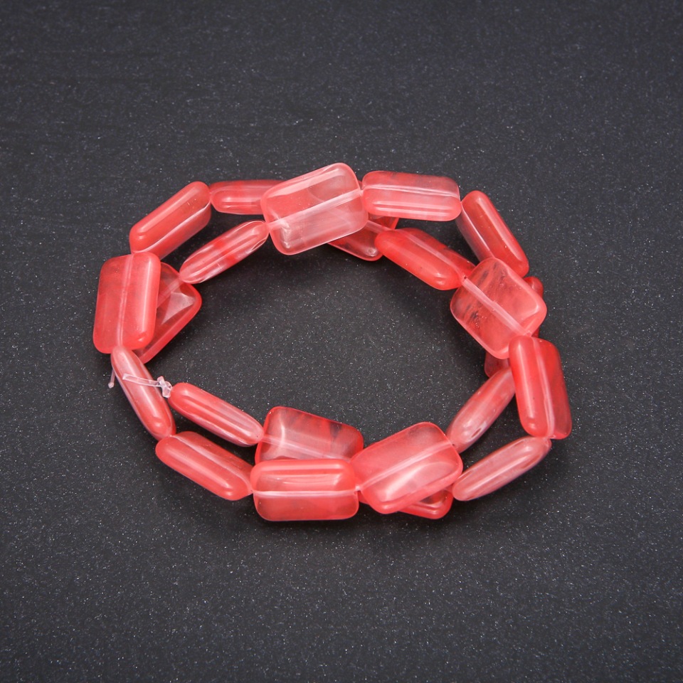 חרוזי חלצדון טבעיים בצורת מלבנים, קוטר 13×18 מ״מ, אורך 38 ס״מ