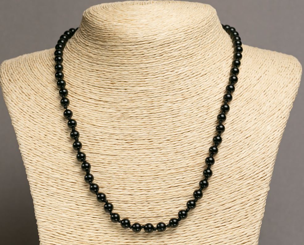 שרשרת חרוזי אגאט חלקים, קוטר 6 מ״מ, אורך 47–50 ס״מ