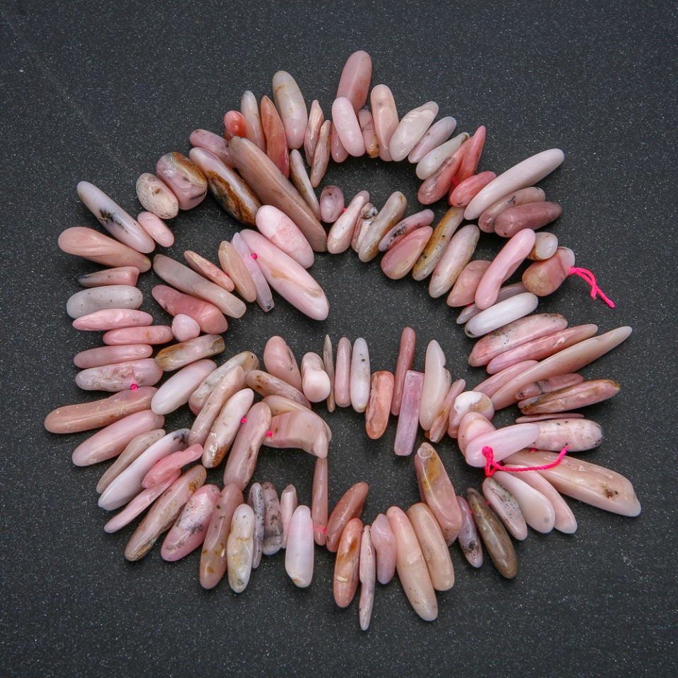 חוט מאבן האופל הטבעית בצורת שבב «מחט», קוטר 18×6 מ״מ, אורך 41 ס״מ +