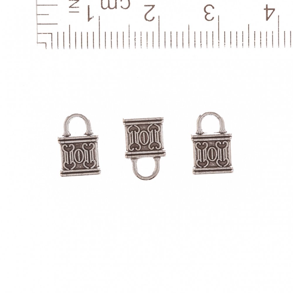 אביזרי תכשיטים תליון מנעול גודל 10×7 מ״מ, אריזה 20 גרם, ± 30 יחידות