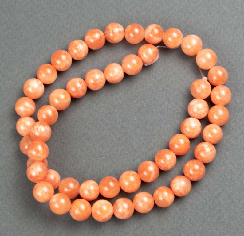 חרוזי «ציטרין» על חוט (אקריל מלאכותי) כדור חלק, קוטר 8.5 מ"מ, אורך 40 ס"מ