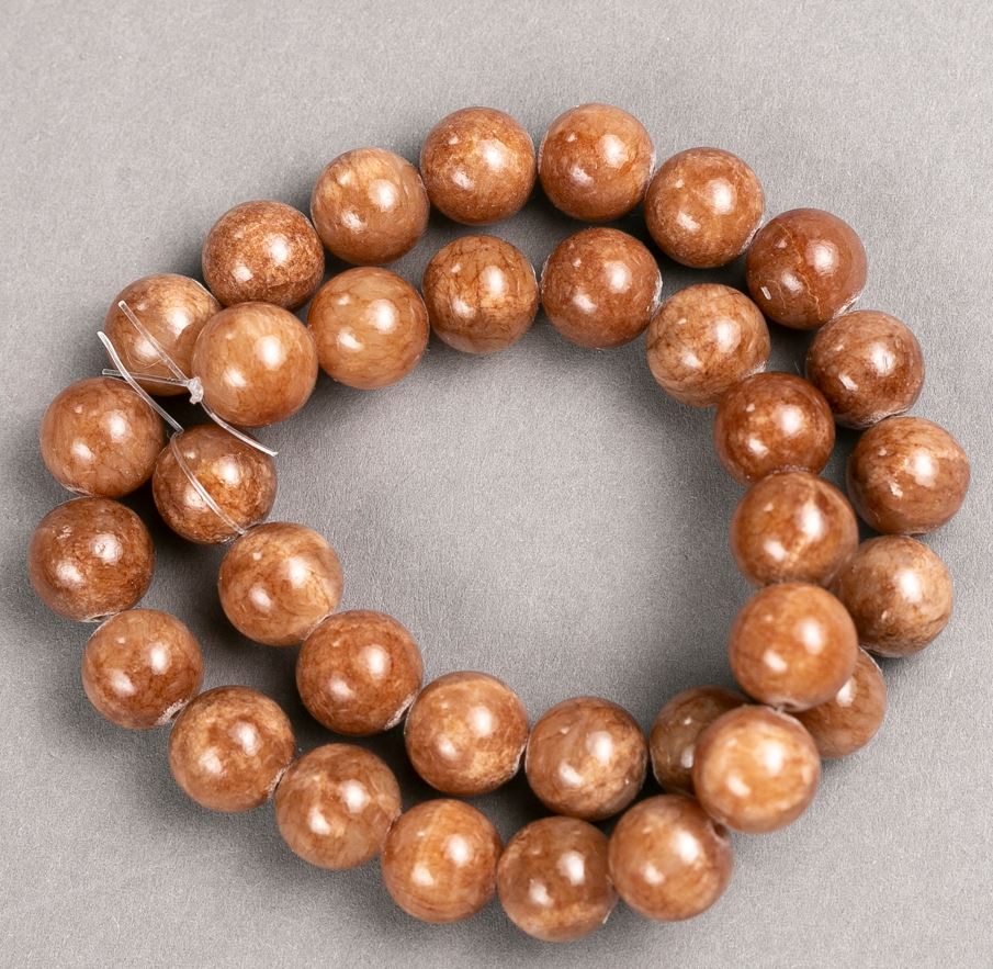 חרוזי סלניט אקריליים על חוט, כדור חלק, קוטר 12.5 מ״מ, אורך 40 ס״מ