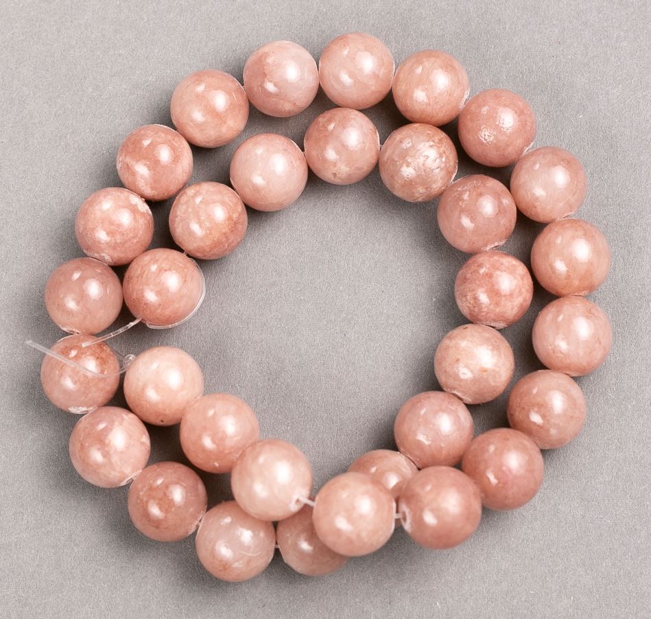חרוזי אקריל על חוט – קוורץ תותי, כדור חלק, קוטר 12.5 מ״מ, אורך 40 ס״מ