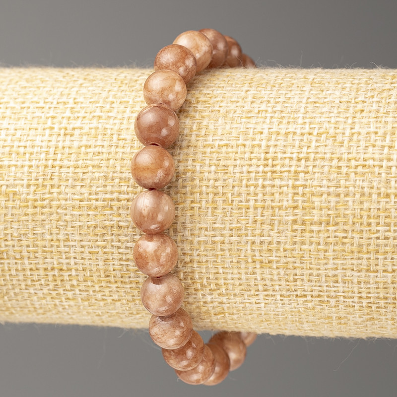 צמיד סלניט (אקריל סינתטי), קוטר 8 מ״מ ±, אורך 18 ס״מ ±, כדור חלק על גומי