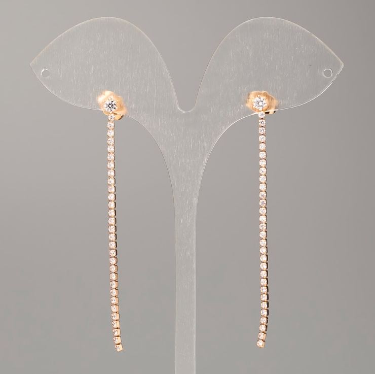 עגילי סטוד כדוריים Xuping זהב מצופה 18K, קוטר כ-2 מ״מ ±, אורך כ-6 ס״מ+