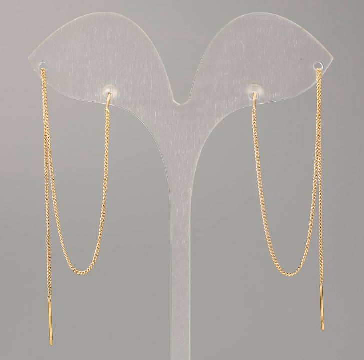 עגילים סטוד כדוריים Xuping מצופים בזהב 18K, קוטר 0.5 מ"מ, אורך 17 ס"מ