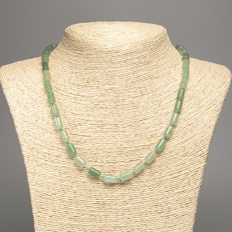 שרשרת חרוזי נפריט טבעי אבן חלקה בצורת צילינדר, קוטר 10×6 מ״מ, אורך 50 ס״מ +