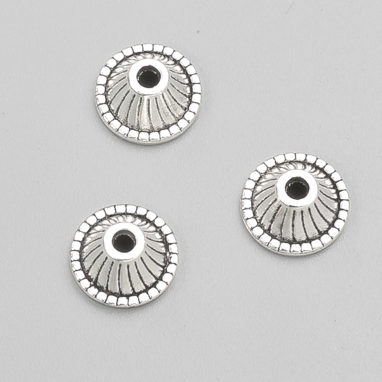 אביזרי תכשיטים – קצה כסוף מתכת, קוטר 10×5 (±) מ״מ, אריזה -20 גרם 30 יחידות (±)