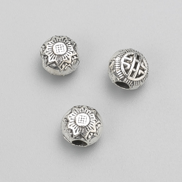 אביזרי חרוז-הכנסה, קוטר 8×7 מ״מ ± אריזה 20 גרם 19 יחידות ± צבע מתכת «כסף»