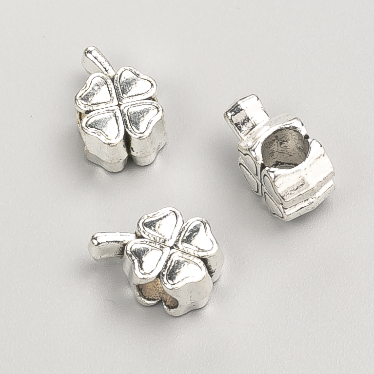 אביזרי חרוזי Pandora, קוטר 8×6 מ״מ, חבילה 20 גרם, 12 יחידות ±, צבע מתכת 'כסף'