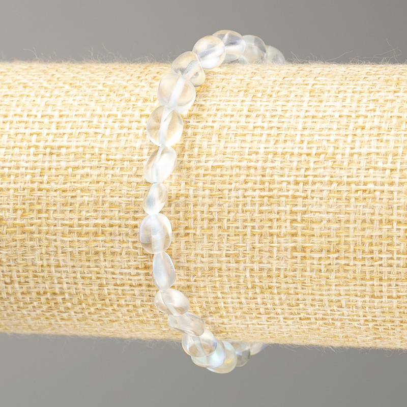 צמיד זכוכית אופאלית «שינוי צבע» על גומי, קוטר 8×6 מ״م ±, אורך 18 ס״م