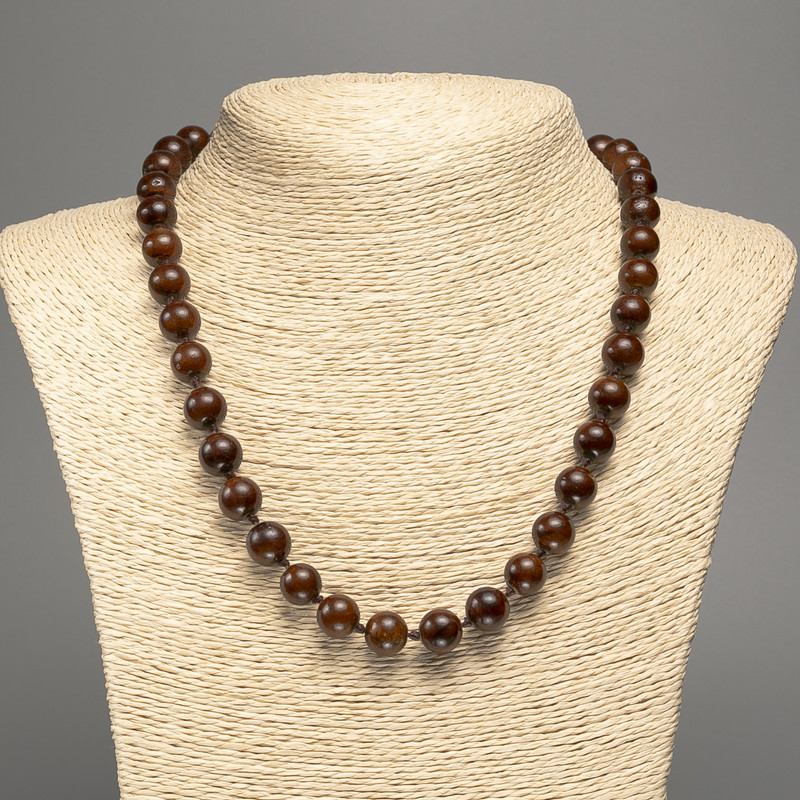 שרשרת חרוזים «עין הטייגר» כדורי חלקים בקוטר 10 מ״מ±, אורך 50 ס״מ±, מאבן נפריט לבן (סינתטי צבוע)