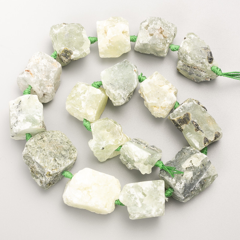 חרוזי פרנייט לא מעובדים, אבן טבעית על חוט, קוטר 20×25 מ"מ, אורך 40 ס"מ