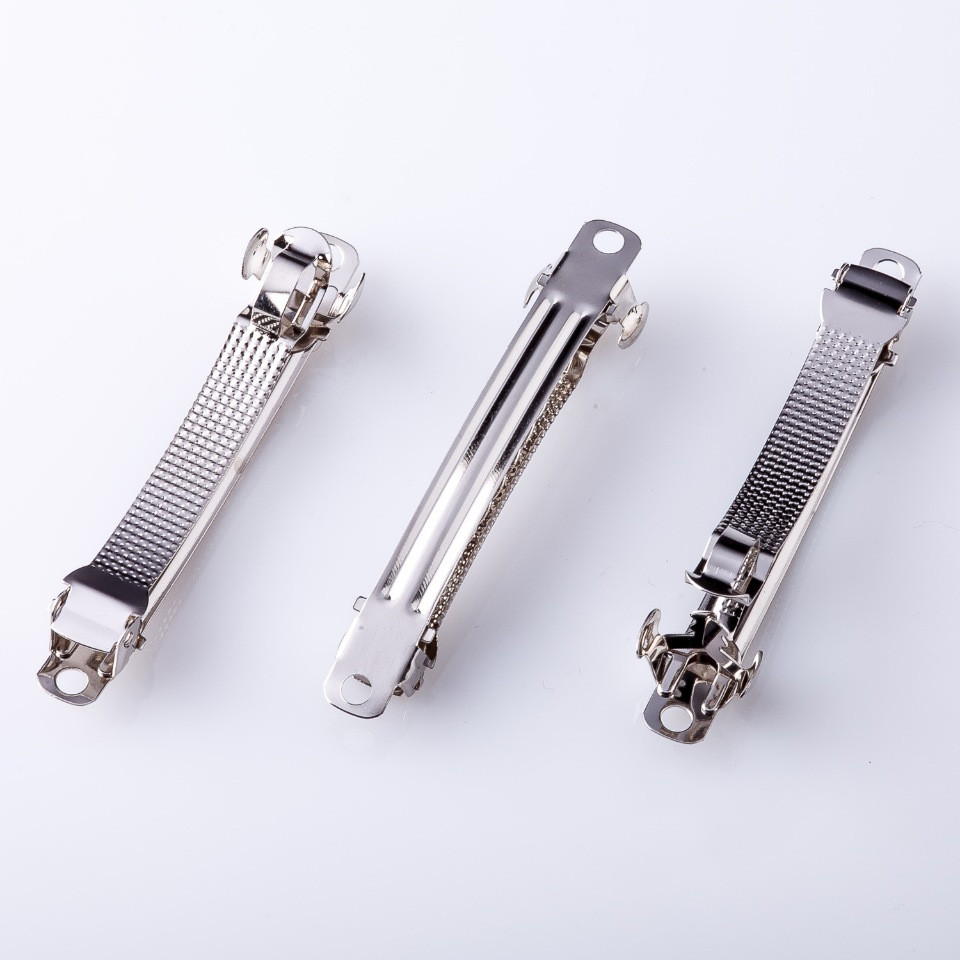 מחיר ליחידה / אריזה של 10 יחידות. בסיס לסיכת שיער «2 לחיצות» 6 ס״מ