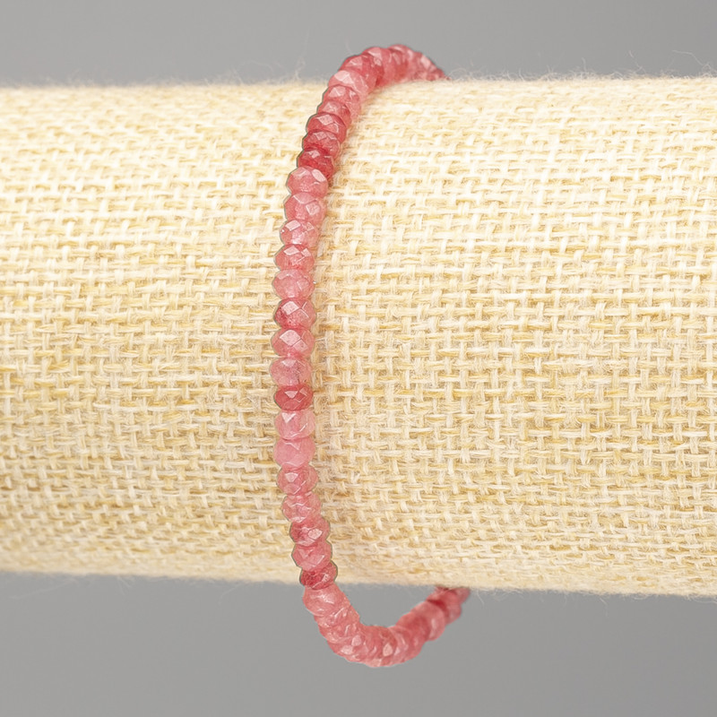 צמיד טורמלין סינתטי בצורת רונדל מחורץ, קוטר 4×3 מ״מ ±, אורך 18 ס״מ (אלסטי)