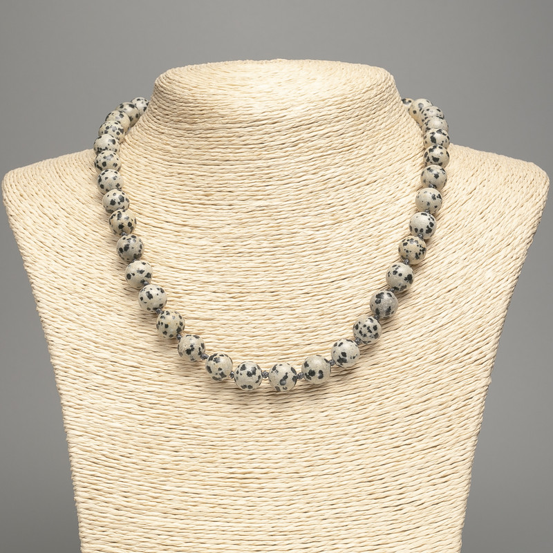 שרשרת «יאשמה דלטמטין» (אקרילי) כדור חלק, קוטר 10 מ״מ, אורך 48 ס״מ +