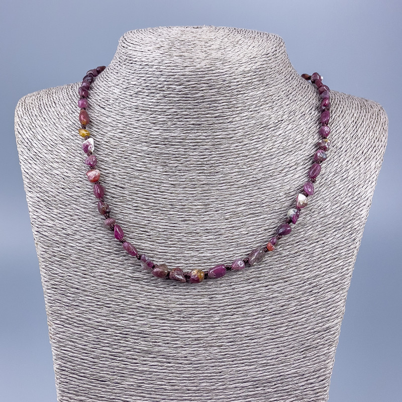 שרשרת טורמלין טבעי מאבן, בקוטר 5–7×5–9 מ״מ, אורך 50 ס״מ