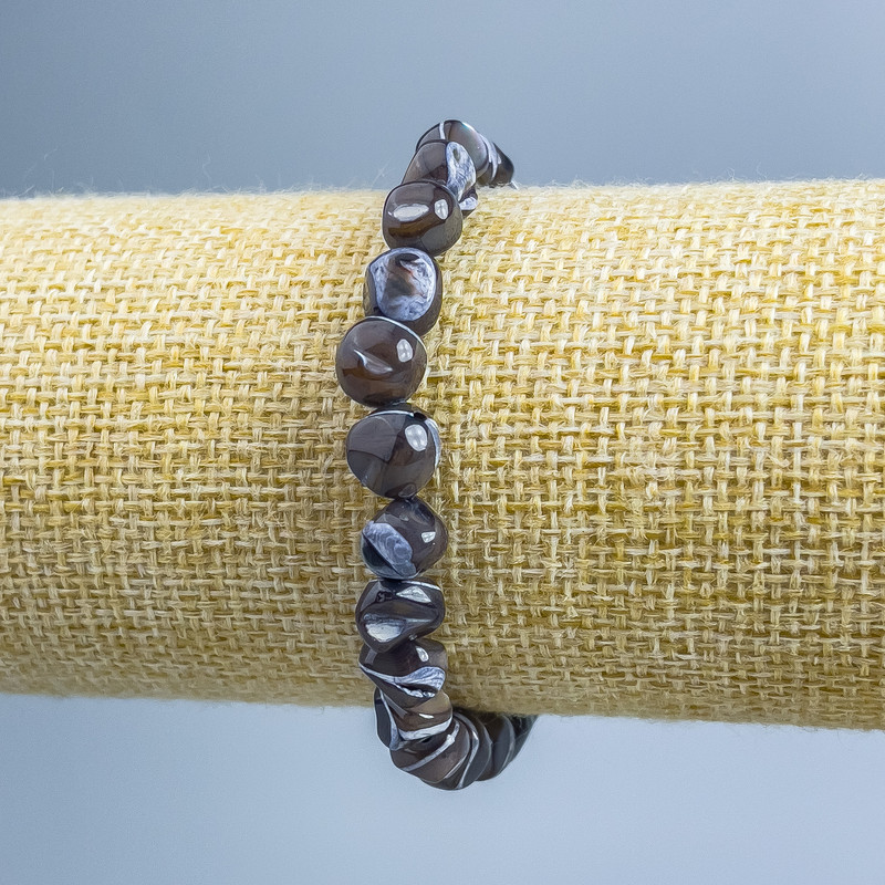 צמיד פרלמוטר חום גלטיבית, קוטר 8×6 מ״מ+-, אורך 18 ס״מ (אלסטי)