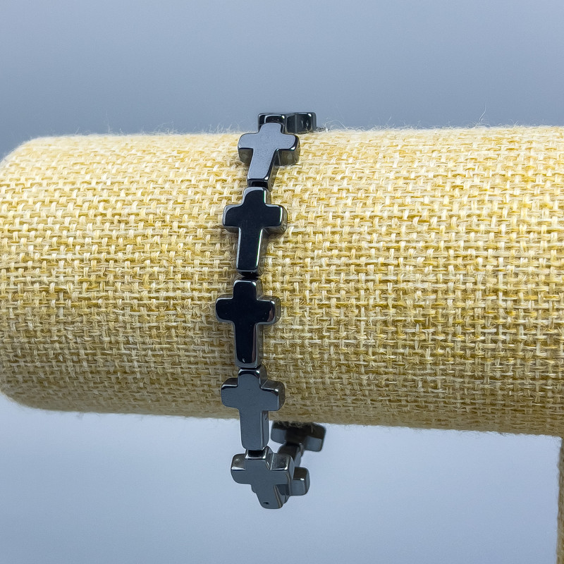 צמיד המטיט צלב, קוטר 14×10 מ״מ +-, אורך 18 ס״מ (מתיחה)