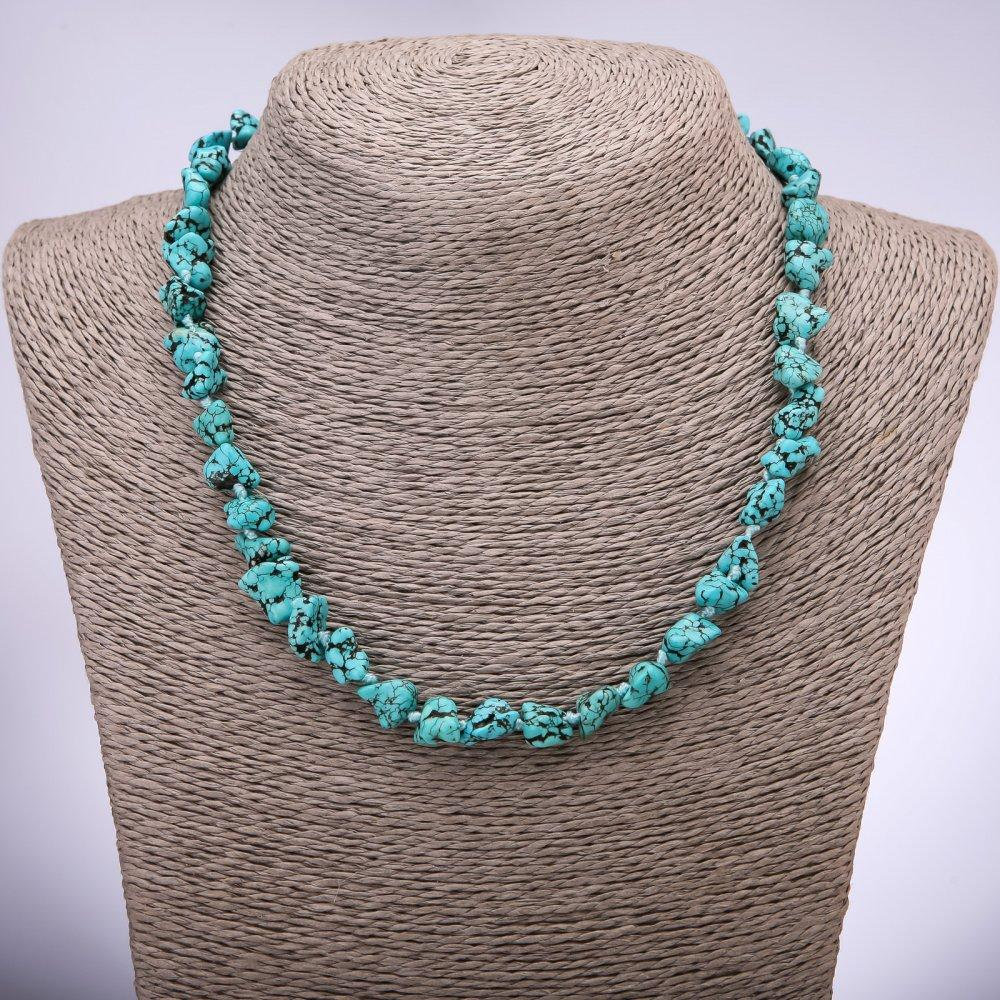 שרשרת חרוזים «טורקיז» (הולייט) קוטר כ-10 מ״מ, אורך 45 ס״מ