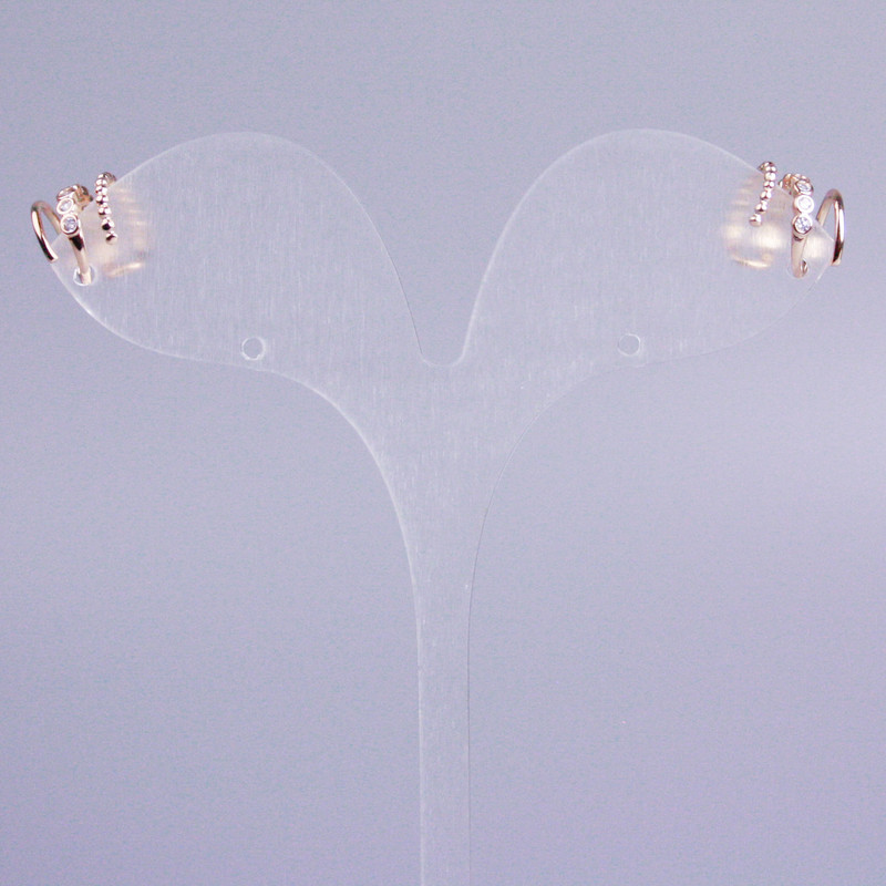 עגלי קאף משולשים Xuping – ציפוי זהב 18K, קריסטלים לבנים 10×8 מ"מ +