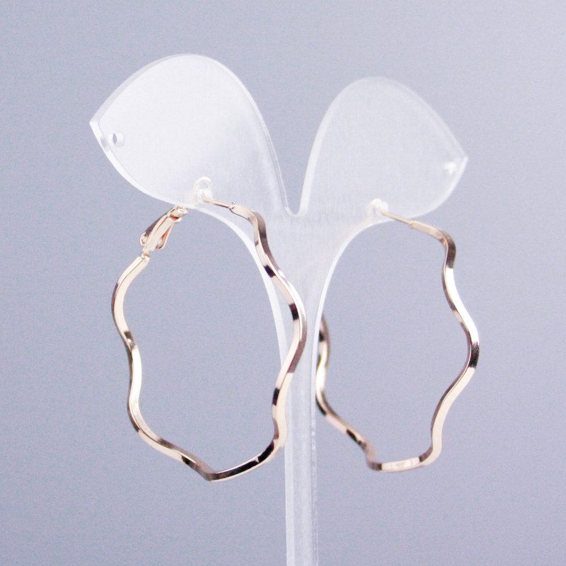 עגילי Xuping טבעות בציפוי זהב 18K, עובי 2 מ״מ ±, קוטר 40 מ״מ+