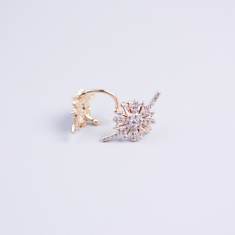 קליפ Xuping זהב מצופה 18K זרקונים לבנים כוכב, קוטר 20×10 מ״מ+