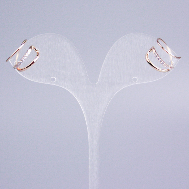 קאפ משולש Xuping זהב מצופה 18K זרקונים לבנים 14×10 מ״מ +