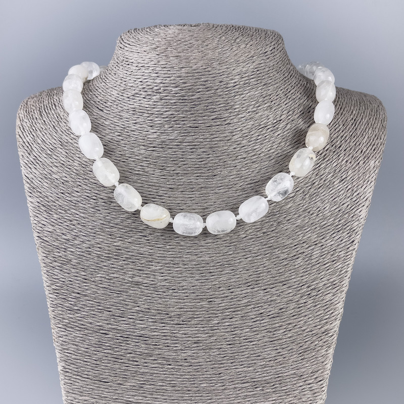 מחרוזת קריסטל הרי בצורת חבית, קוטר 14×10 מ״מ ±, אורך 47 ס״מ