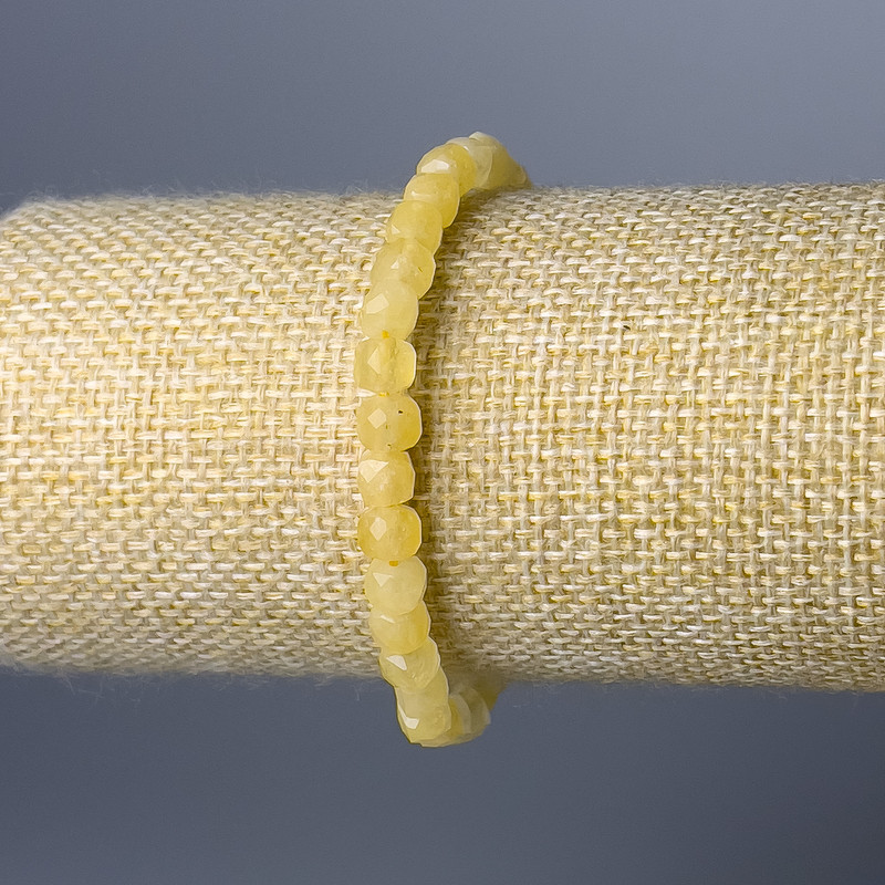 צמיד ציטרין טבעי בצורת קוביה, קוטר 5.5 מ"מ, אורך 18 ס"מ (אלסטי)