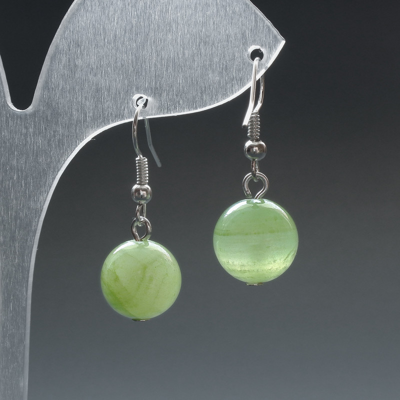 עגילים אוניקס (אקריל מלאכותי) כדור חלק, קוטר 12 מ"מ, אורך 33 מ"מ