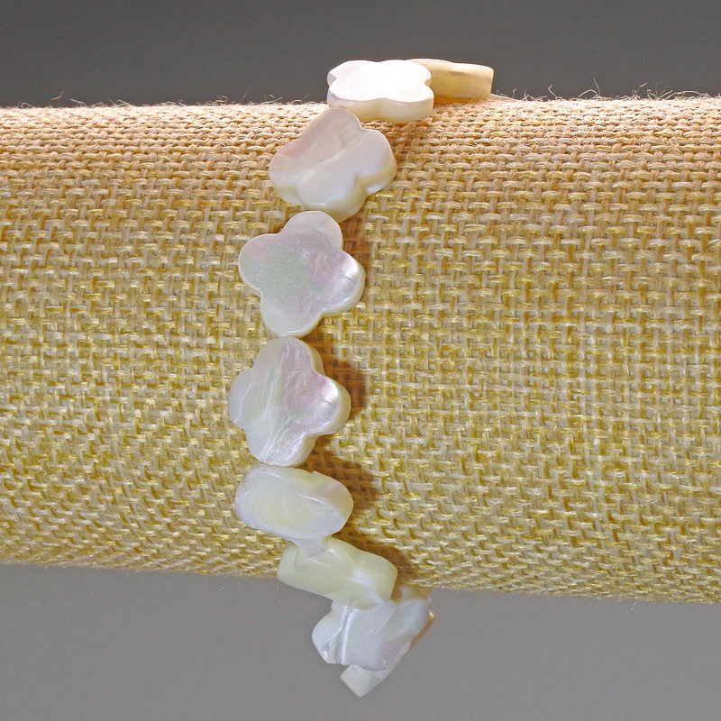 צמיד אפרלור בצורת תלתן ארבע עלים, קוטר 12×3 מ״מ, אורך 18 ס״מ (גמיש)